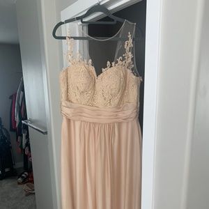Belsoie Champagne Silk Bridesmaid Dress